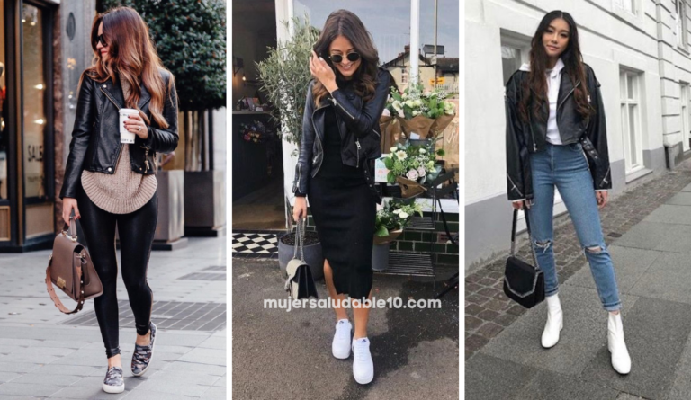 8 Outfits Para Combinar Una Chamarra Negra De Cuero Mujer Saludable