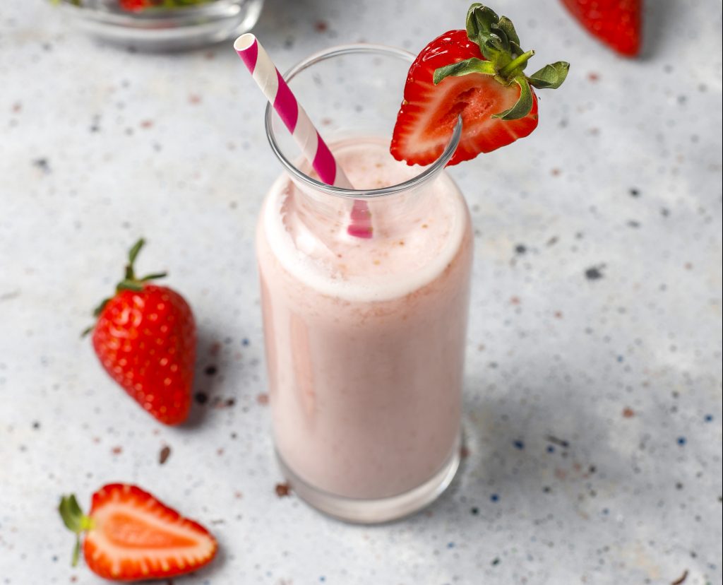 Smoothie de fresas y vainilla