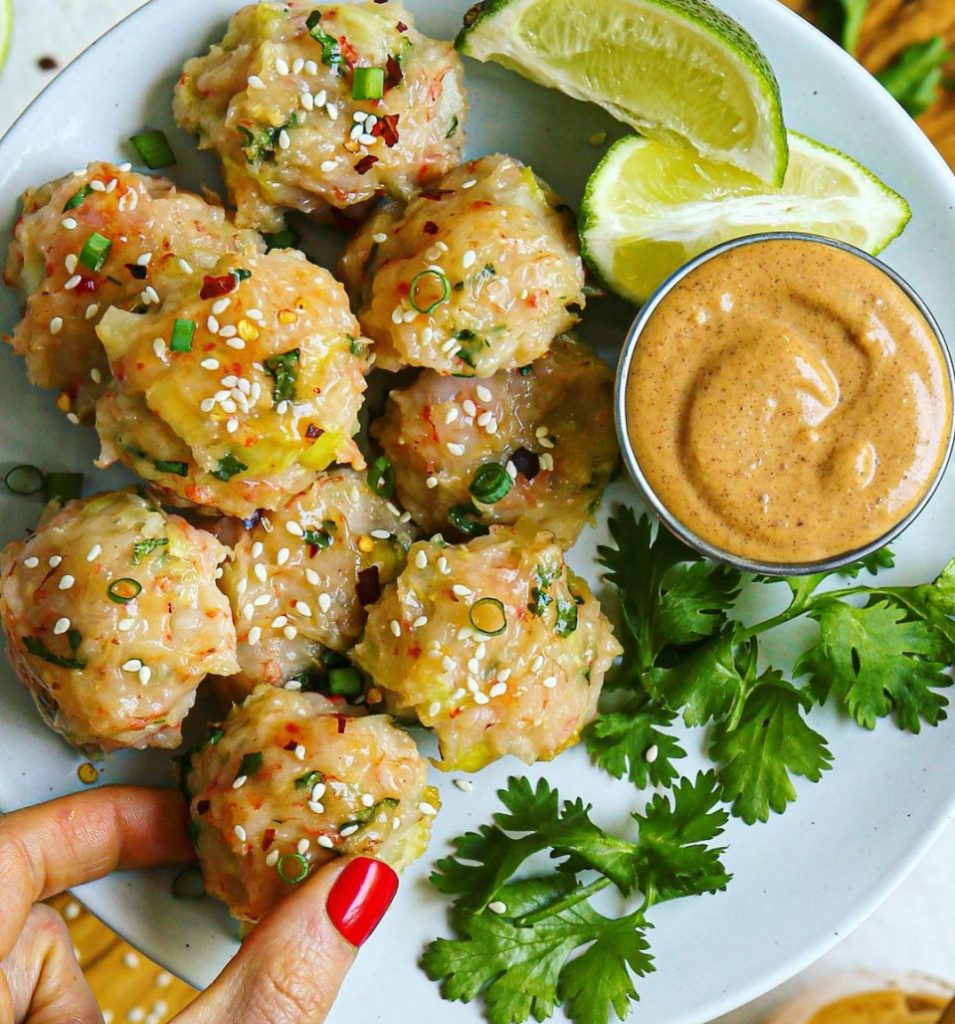 Camarones con salsa de anacardo