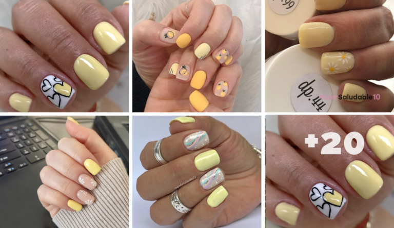12 diseños de uñas amarillo pastel
