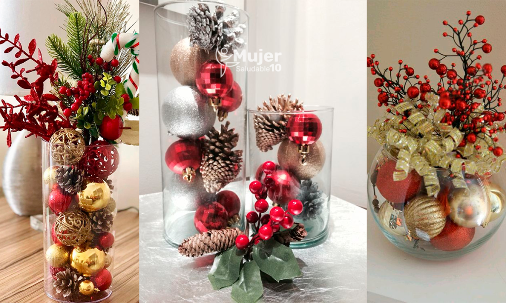 10 ideas de navidad para decorar jarrones
