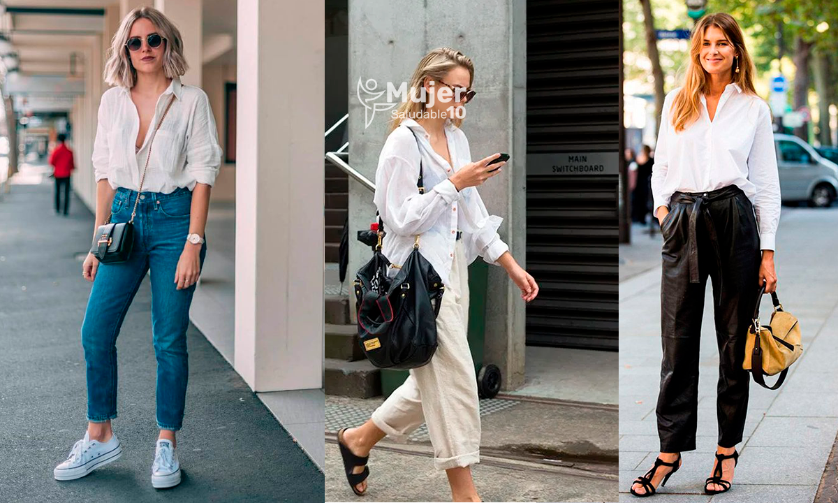 8 outfits para combinar camisa blanca - saludable 10 | Todo para la mujer moderna