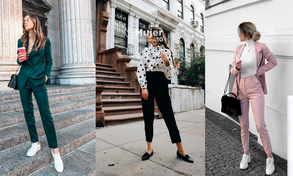 6 outfits para ir a la oficina con pantalones de tela sin usar tacones