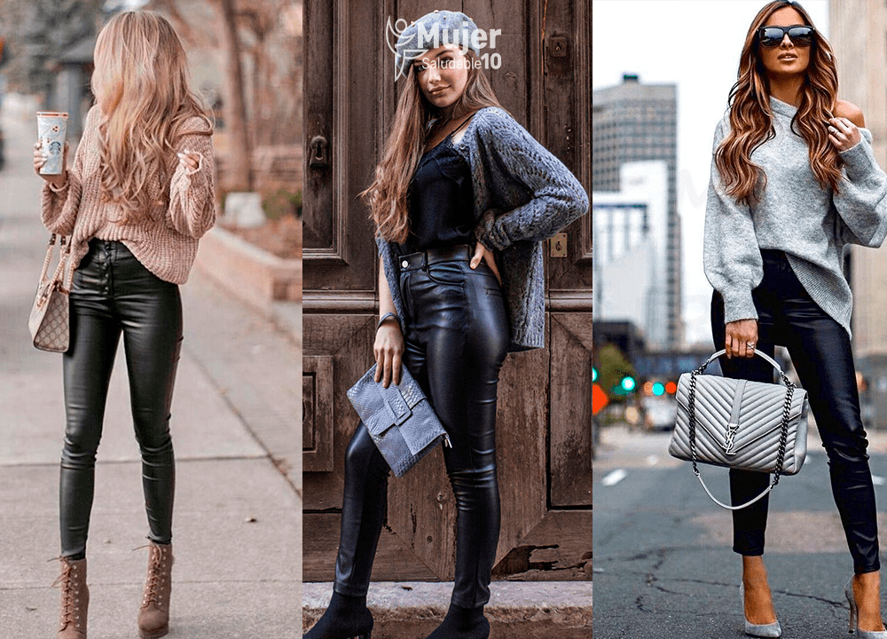 8 outfits para recrear con pantalones de polipiel negros - Mujer saludable  10 | Todo para la mujer moderna