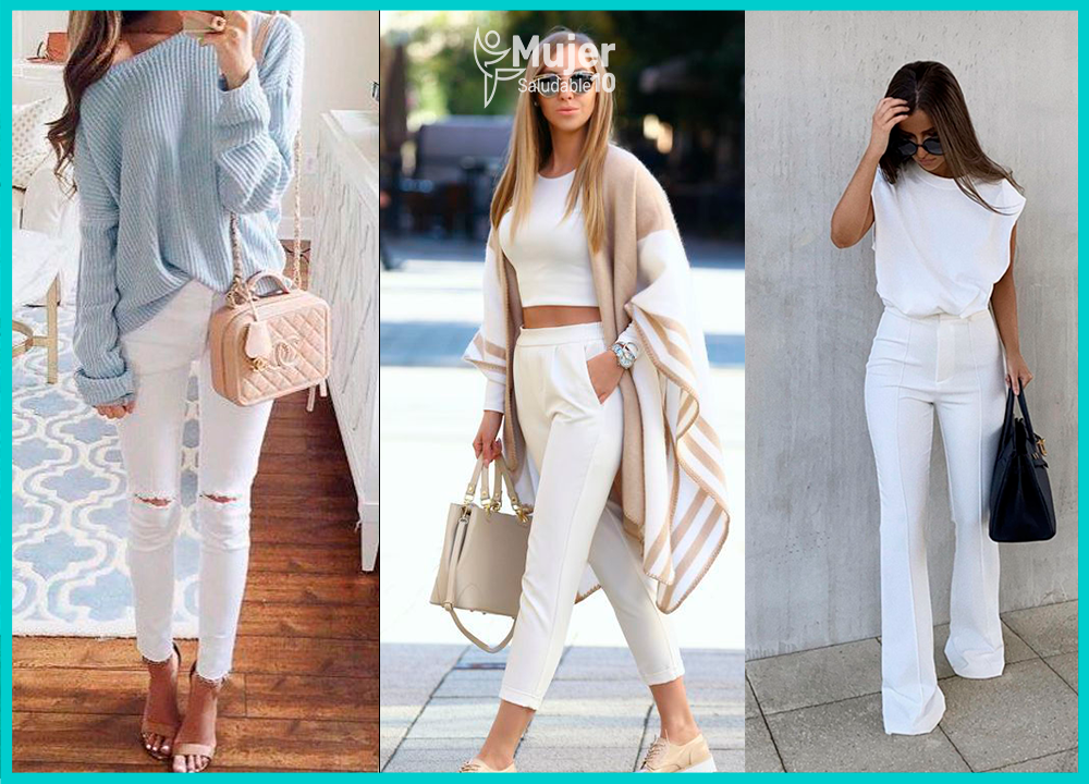 19 Outfits para combinar pantalones blancos - Mujer saludable 10 Todo para la mujer moderna
