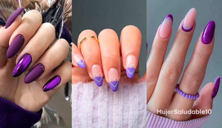 8 estilos de manicuras moradas para llevar a la oficina