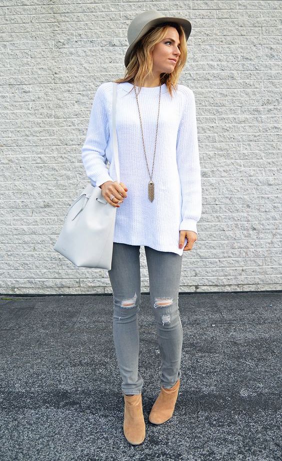 Outfits casuales para combinar un pantalón gris claro - Mujer saludable 10  | Todo para la mujer moderna