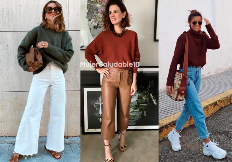 8 outfits para combinar un suéter tejido
