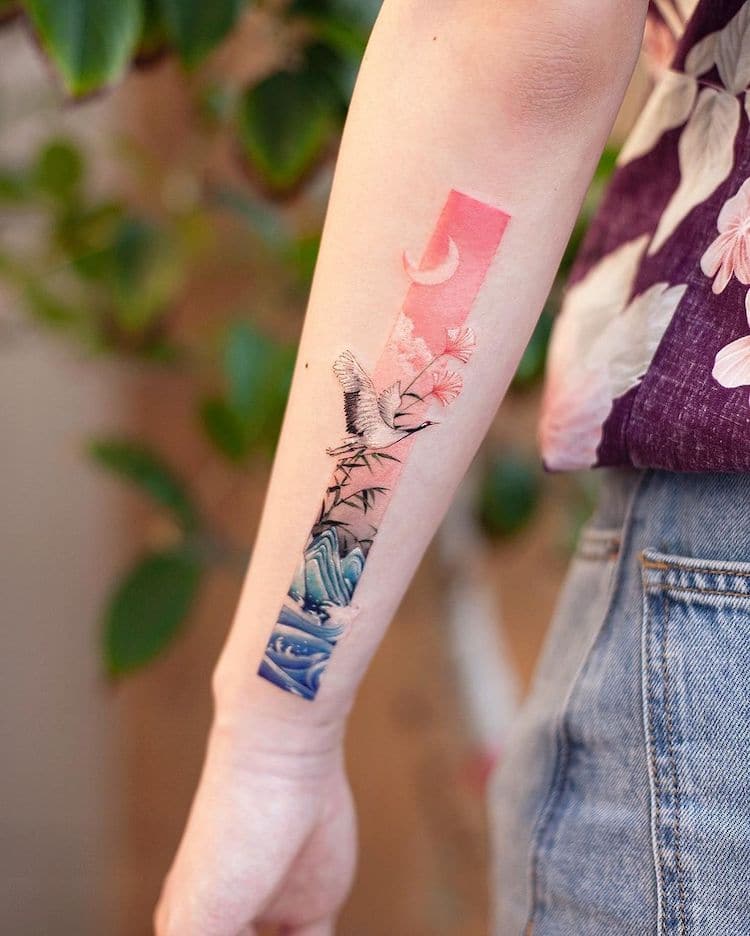 8 ideas de tatuajes de paisajes para llevar la naturaleza en ti - Mujer  saludable 10 | Todo para la mujer moderna