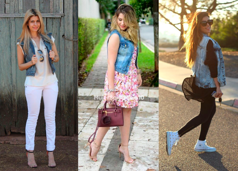 Outfits de primavera para usar chaleco de mezclilla