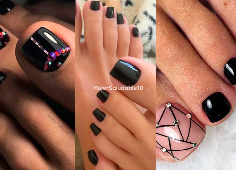 10 formas de llevar pedicuras negras