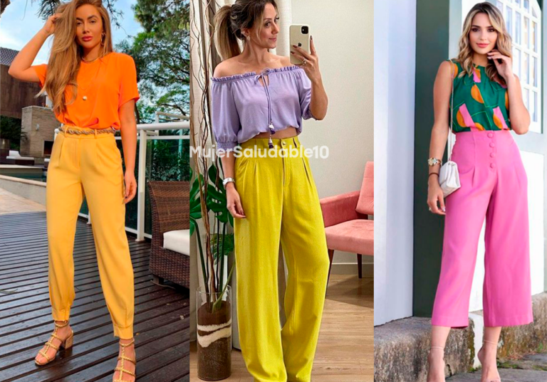 8 formas de combinar pantalones de colores sin verte como una señora