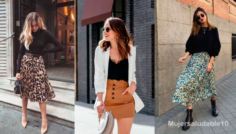 10 outfits con faldas elegantes y juveniles para ir al trabajo