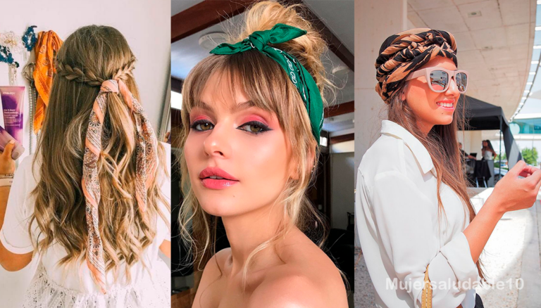 7 Peinados lindos con pañuelos para estar fresca en el verano