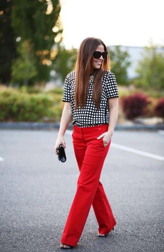 Outfits para aprender a combinar un pantalón rojo - Mujer saludable 10 |  Todo para la mujer moderna