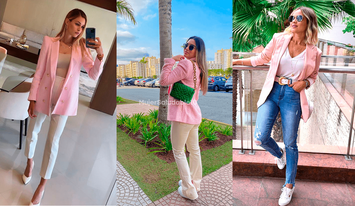 10 Outfits elegantes con blazer rosado para llevar a la oficina - Mujer  saludable 10 | Todo para la mujer moderna