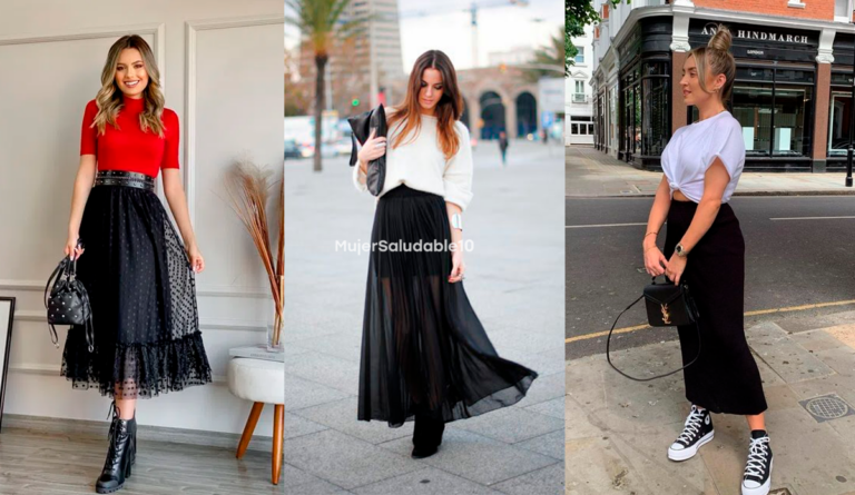 Lindos, elegantes y casuales looks con faldas negras largas