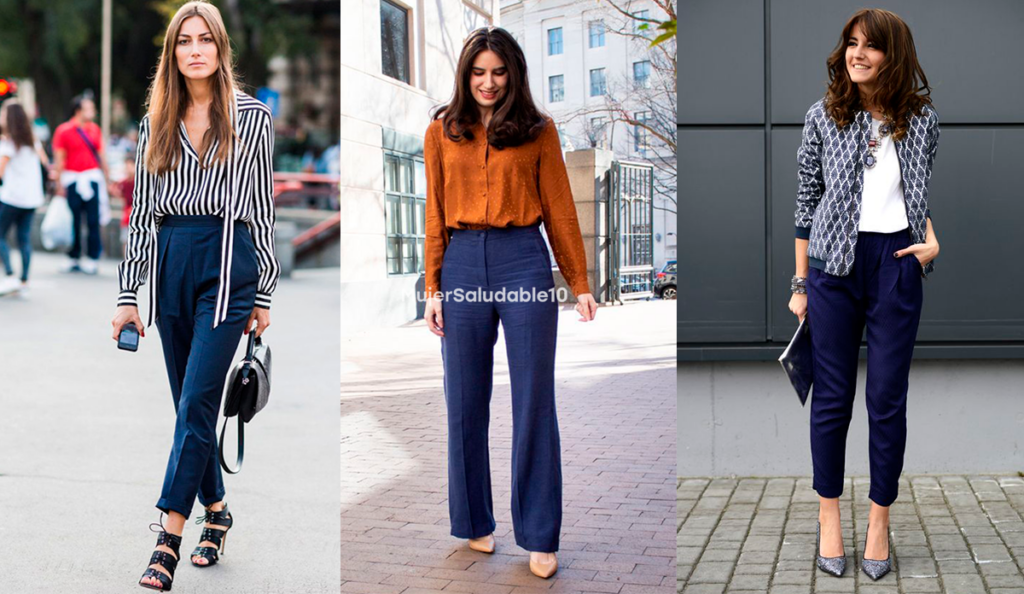 Outfits Para Combinar Un Pantalón Azul Marino Cuando Eres Una Mujer