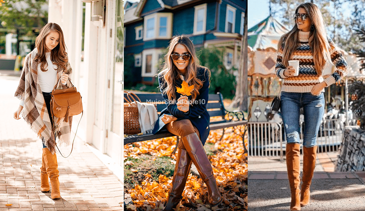 10 outfits con botas largas cafés para recibir el otoño - Mujer saludable  10 | Todo para la mujer moderna