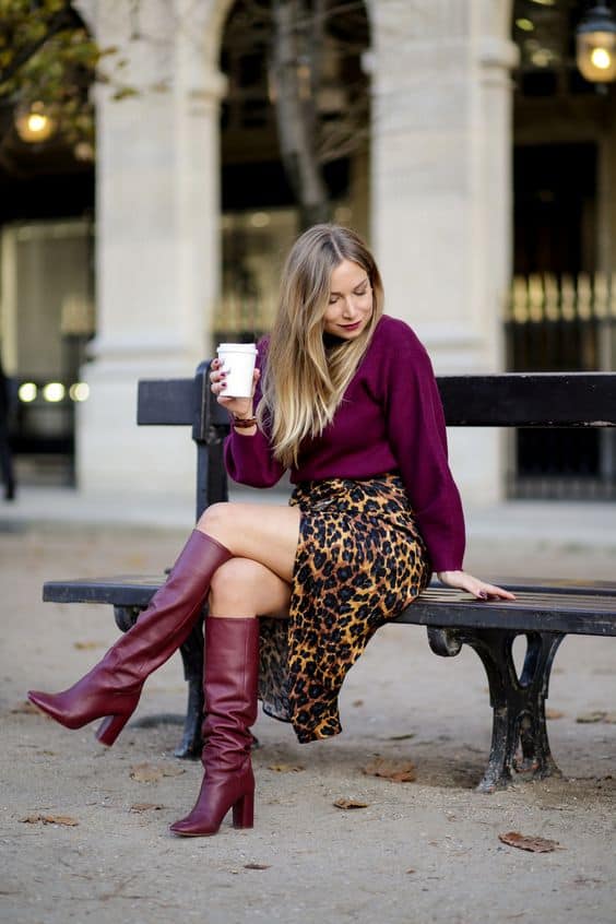 Outfits con botas vino para el otoño - Mujer saludable 10 | Todo para la  mujer moderna
