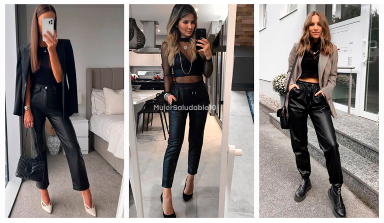 10 outfits con pantalones de polipiel que le quedan bien a cualquier mujer