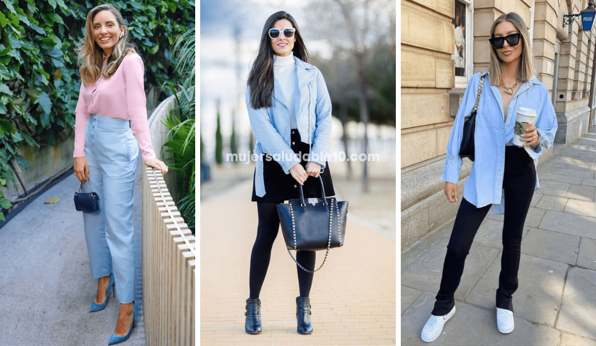 21 Looks De Street Style Que Te Inspirarán Para Combinar Tu Camisa Azul  Todos Los Días Del Año 