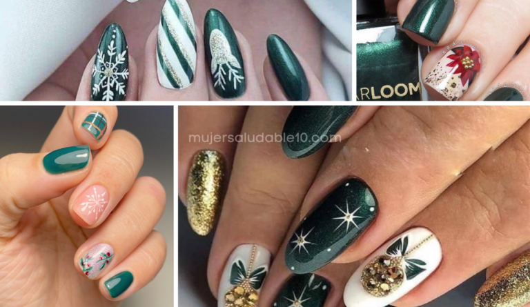 Uñas color verde para celebrar la navidad Uñas color verde para celebrar la navidad