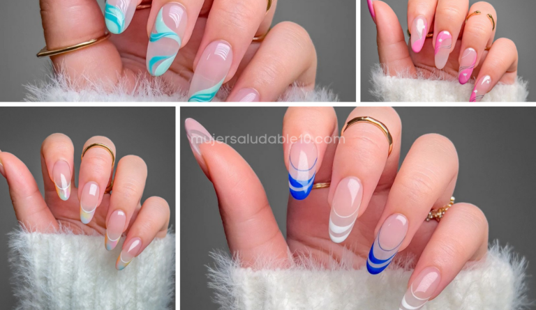 Diseños de uñas con base trasparente que hacen ver tus manos lindas y delicadas