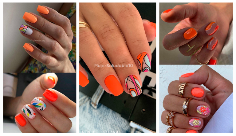 +25 Nails naranja neón