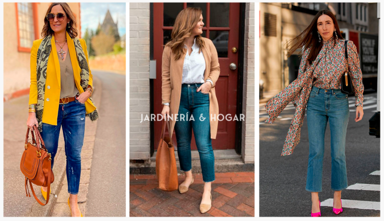 Outfits con pantalones de mezclilla para mujeres mayores de 40