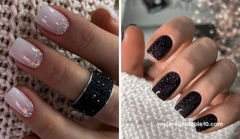 Diseños de uñas cuadradas delicadas