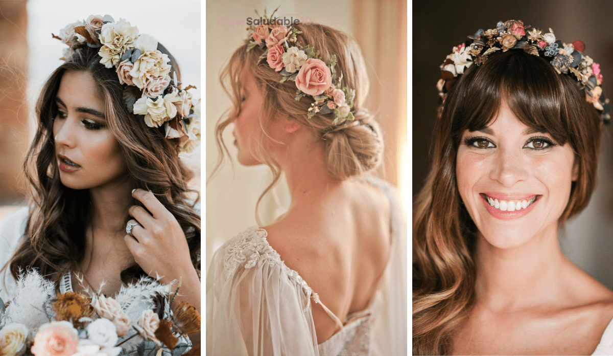 Ideas de peinados con corona de flores  Mujer saludable 10  Todo para la  mujer moderna
