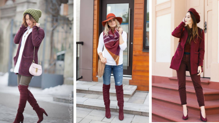 Outfits color vino para mujeres de 40 años