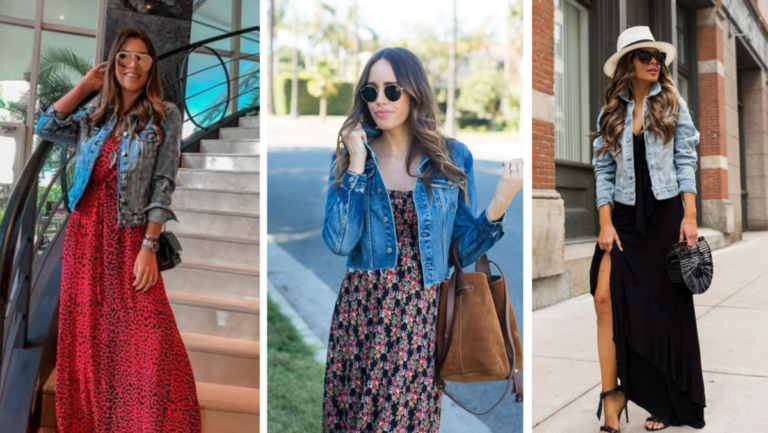 14 looks que te inspirarán para lucir tu chaqueta de mezclilla con vestidos