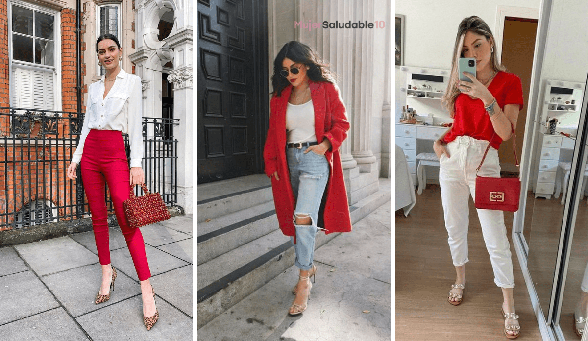 Cómo combinar el color rojo: 12 ideas de outfits casuales y elegantes -  Mujer saludable 10 | Todo para la mujer moderna