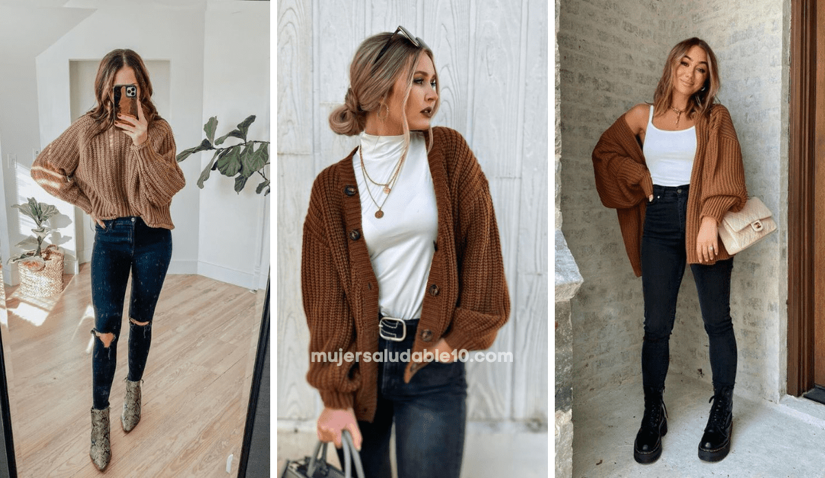 15 formas de combinar un suéter café - Mujer saludable 10 | Todo para la  mujer moderna