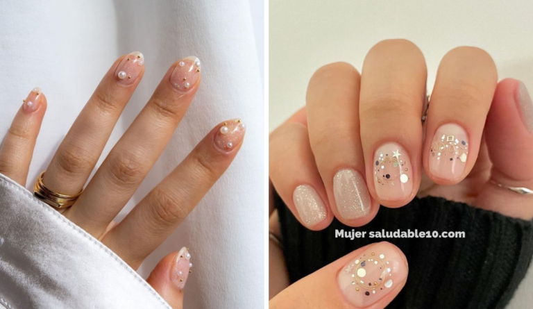 20 diseños de uñas navideñas trasparentes como tu corazón