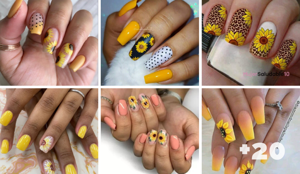 Diseños de uñas con girasoles Mujer saludable 10 Todo para la mujer