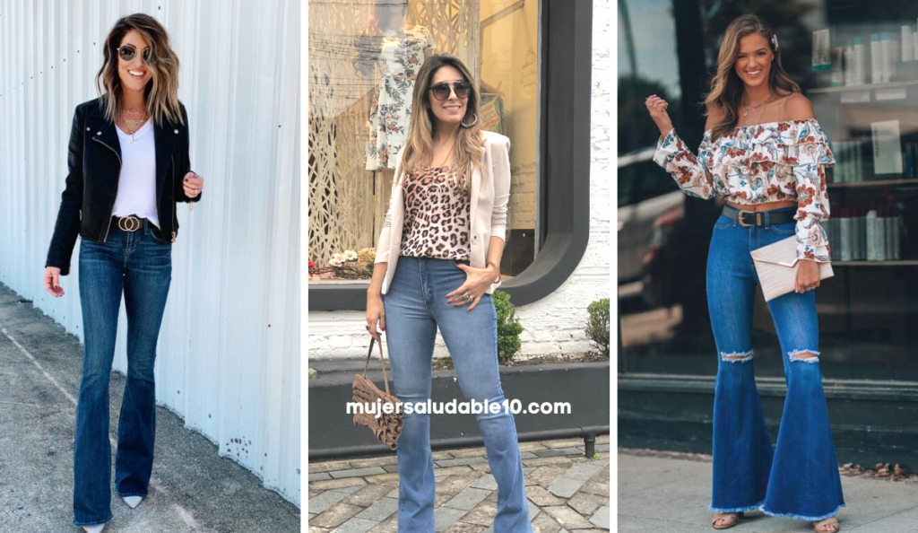 10 Ideas Para Combinar Jeans Acampanados - Mujer Saludable 10 | Todo ...