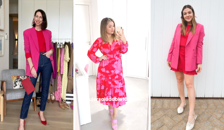Looks rojo con fucsia, la combinación que estará de moda en el 2023