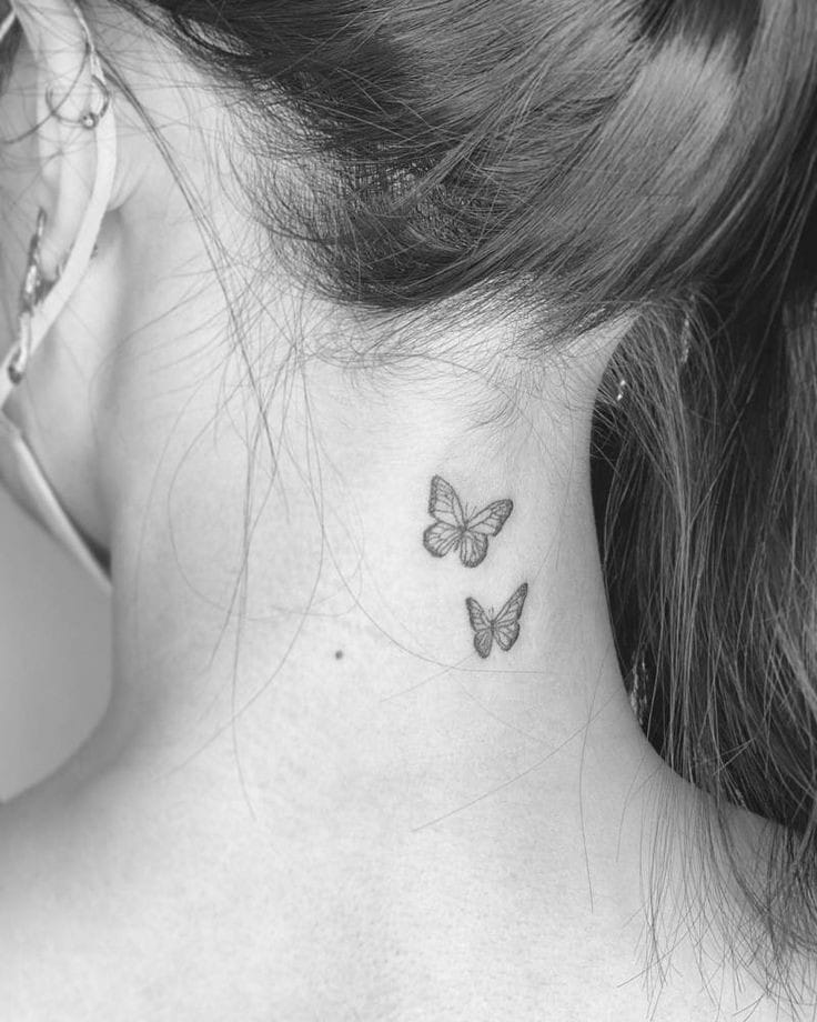 Tatuaje en el cuello “be happy”