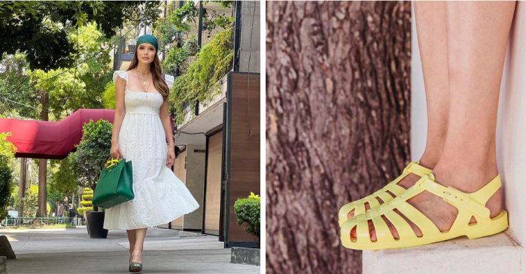 Marlene Favela y su look de verano: Las sandalias cangrejeras de la infancia ahora se llevan con tacón