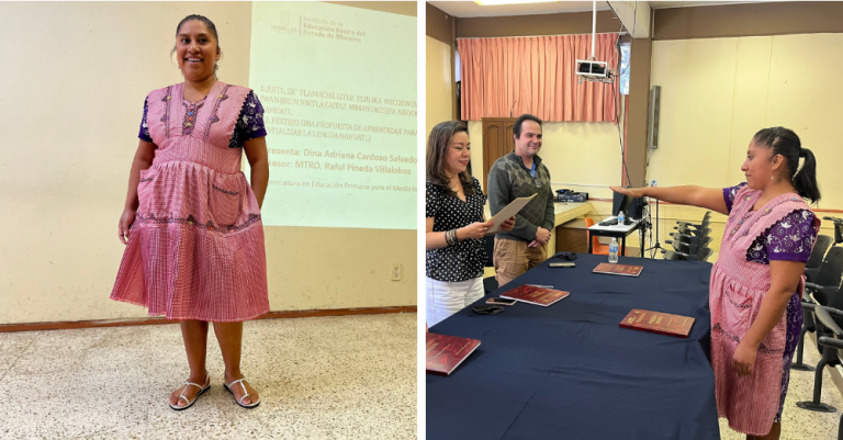 ¡Orgullo mexicano! se graduó de licenciada con una tesis en lengua náhuatl.